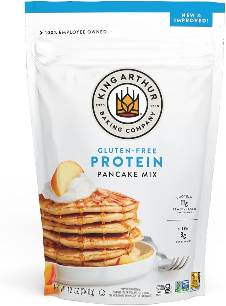 King Arthur Flour Gluten Free Protein Pancake Mix, Non-GMO Project Verified, No Sugar Added, Non-... | Amazon (US)