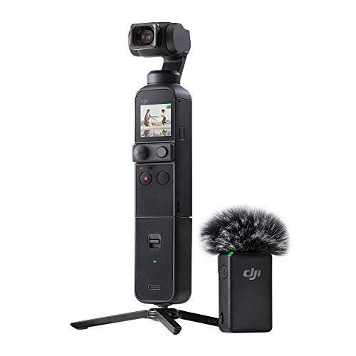 DJI Pocket 2 Creator Combo, 3 Axis Gimbal Stabilizer with 4K Camera, 1/1.7" CMOS, 64MP Photo, Face Tracking, YouTube, Vlog, Portable Video Camera for Android and iPhone, Black | Amazon (US)