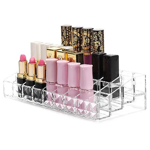 Tasybox Lipstick Holder Organizer Acrylic | Lipgloss Storage Box | Clear Makeup Display Case Cosm... | Amazon (US)