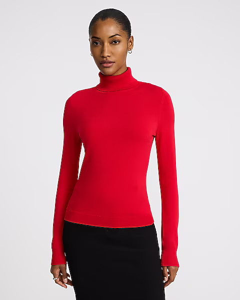 Silky Soft Fitted Turtleneck Sweater | Express
