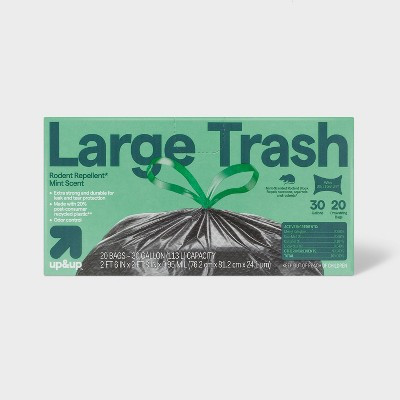 Extra-Strong Rodent Repellent Large Drawstring Trash Bags - Mint Scent - 30gal/20ct - up&up™ | Target