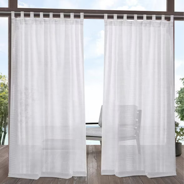 Set of 2 Miami Indoor/Outdoor Tab Top Window Curtain Panel - Exclusive Home | Target