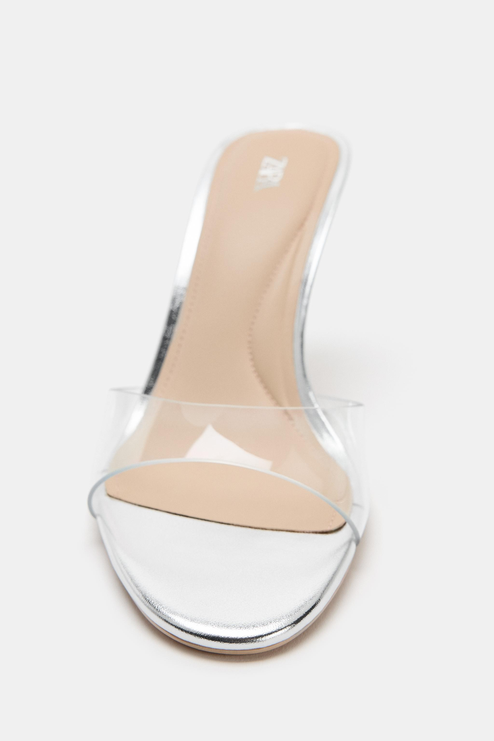 LAMINATED VINYL HEELED SANDALS | Zara US