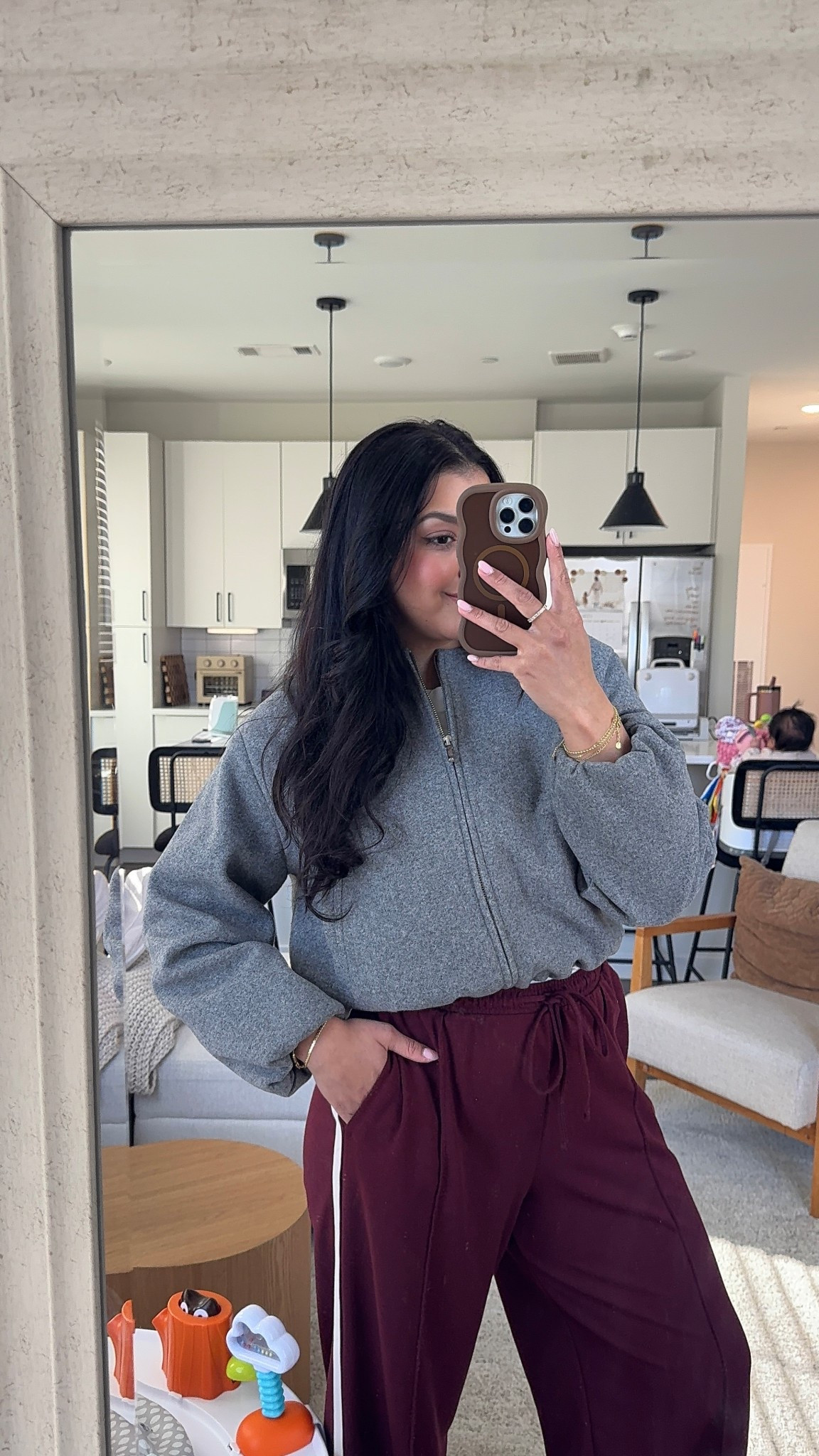 Grey Bomber jacket from Zara wearing size M 🫶🏽 

#LTKootd