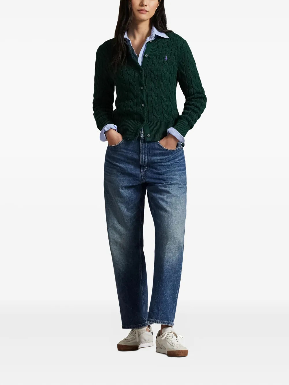 Polo Ralph Lauren cable-knit Cardigan | Green | FARFETCH | Farfetch Global