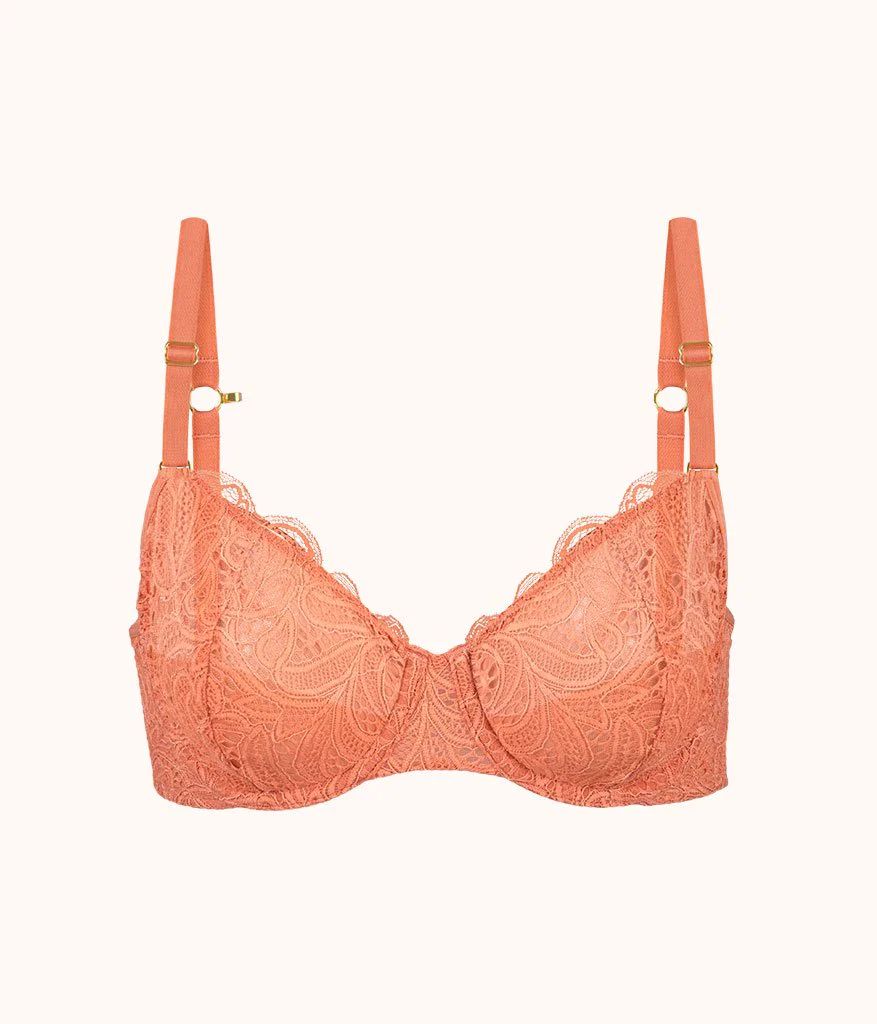 The Unlined Lace Bra: Terracotta | LIVELY
