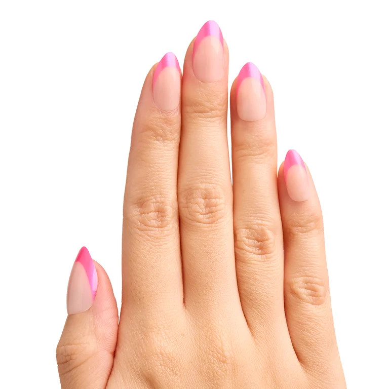 Olive & June Instant Mani Nails Chrome Strawberry French - M Almond | Walmart (US)