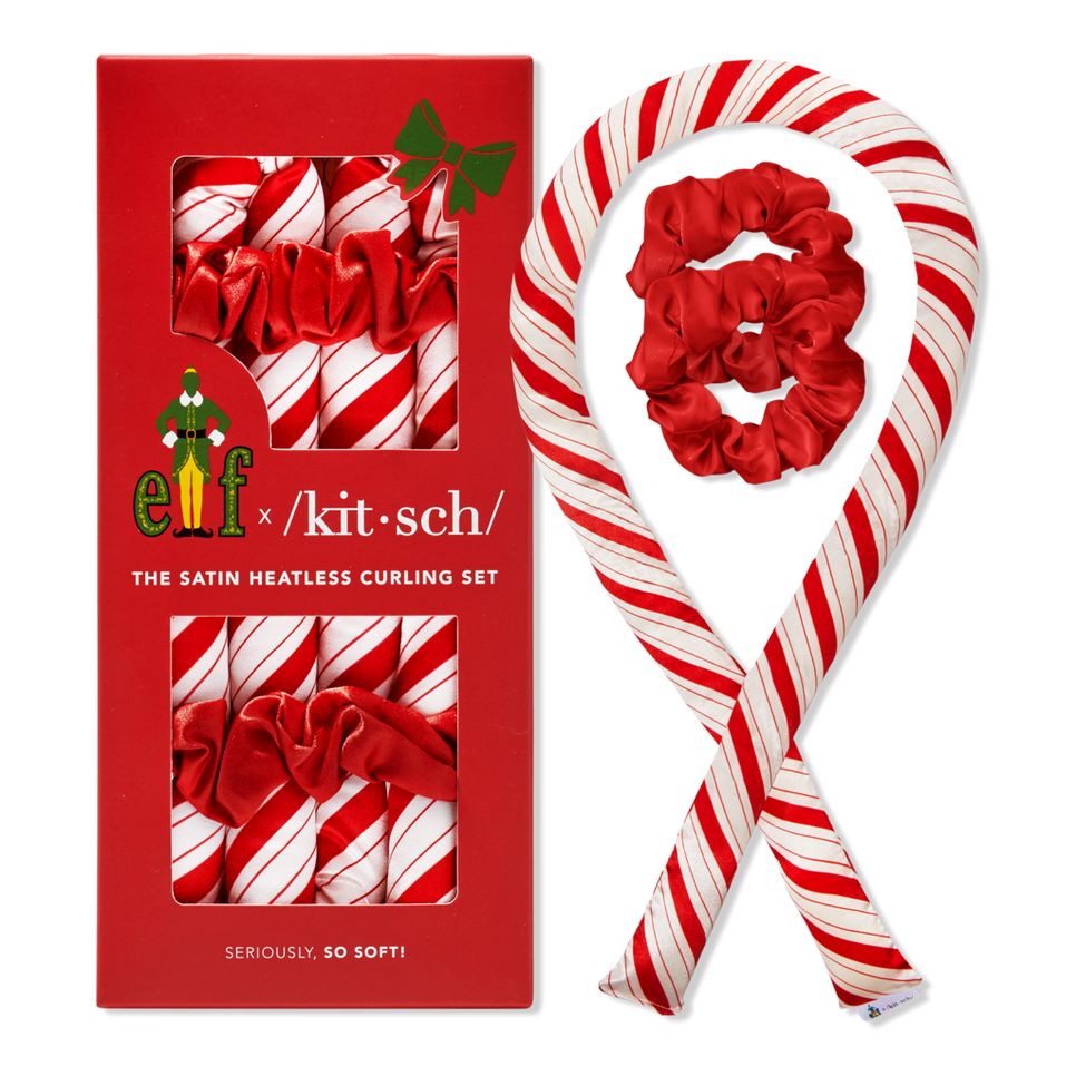 Elf x Kitsch Candy Cane Satin Heatless Curling Set | Ulta