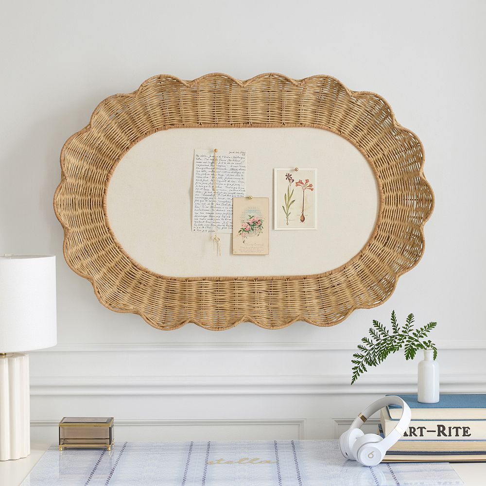 Scallop Woven Oval Pinboard | Pottery Barn Teen