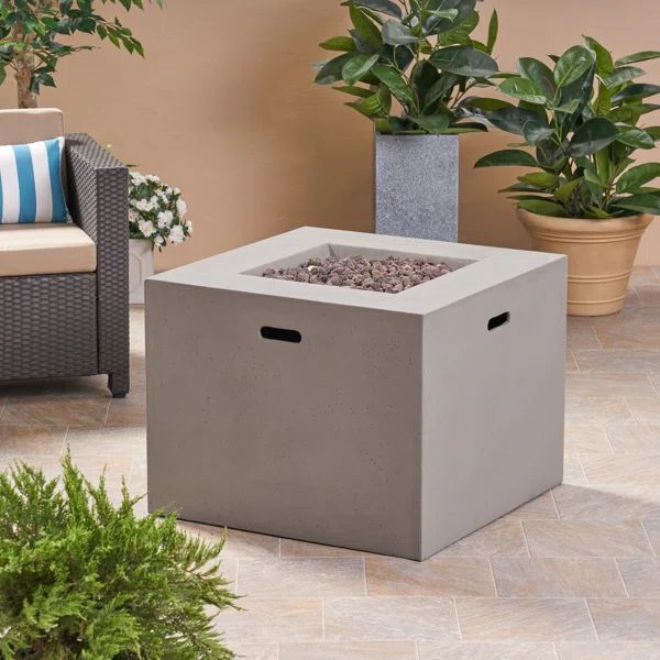 Caelan 24.5'' H Concrete Propane Outdoor Fire Pit Cover Only | Wayfair North America
