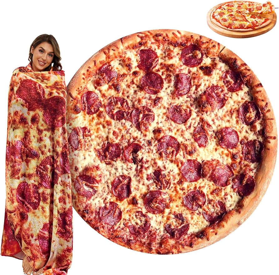 Pizza Blanket Adult Size 71 Inches, Funny Gifts for Girlfriend Boyfriend, Pepperoni Pizza Blanket... | Amazon (US)