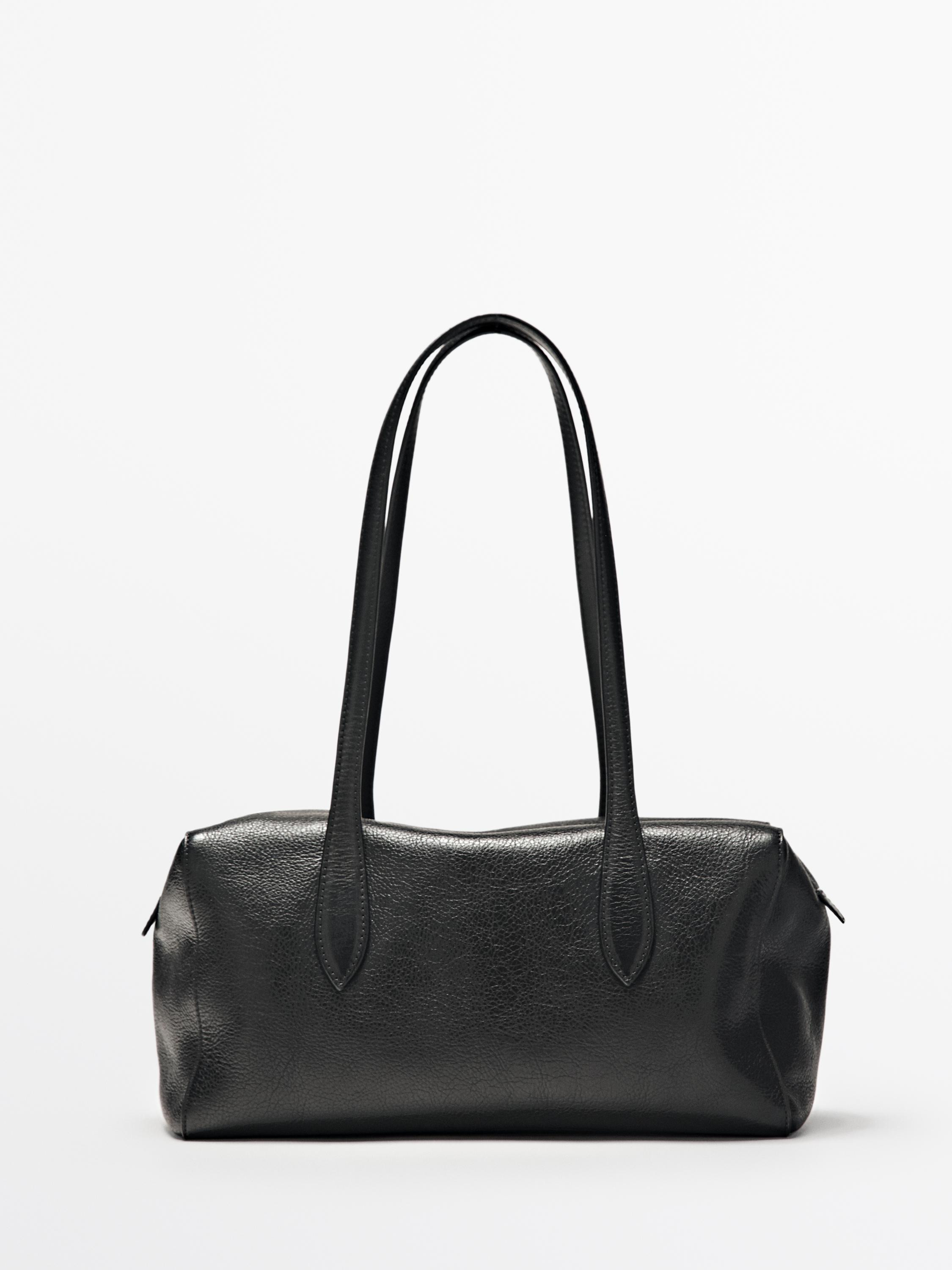 Nappa leather west satchel bag | Massimo Dutti UK