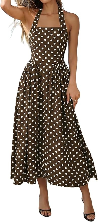 Women Vintage Polka Dot Dress - Retro Tea Party & Cocktail Dress for Wedding Guest, and Casual We... | Amazon (US)