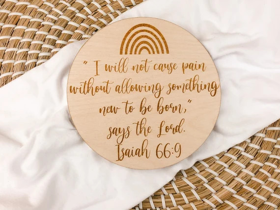 Isaiah 66:9 Rainbow Baby Announcement Sign I Will Not Cause | Etsy | Etsy (US)