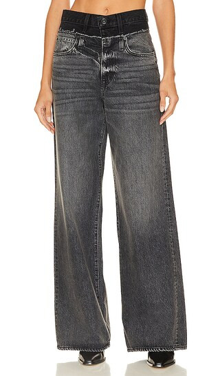 Re-worked Double Waist Eva Wide Leg in Shadow Coal | Revolve Clothing (Global)