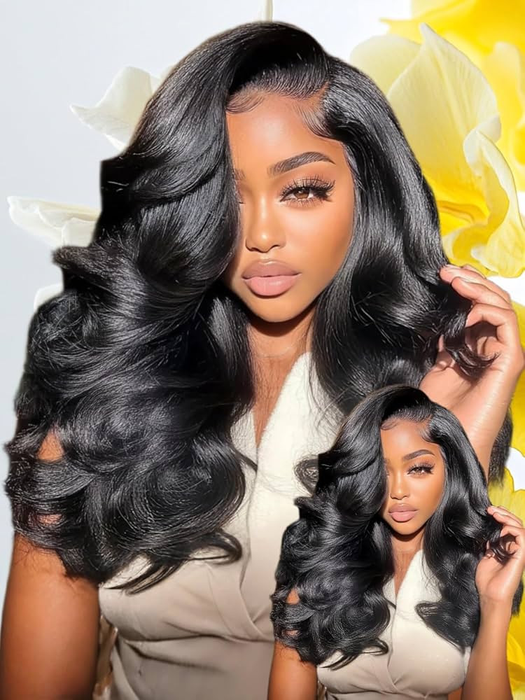 Sunber Loose Body Wave 7x5 Lace Bye-Bye Slip Glueless Wig Feathered Layer Left Side Part 200% Den... | Amazon (US)