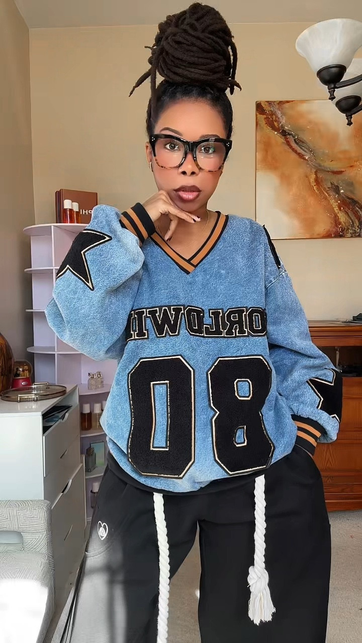 This is the All Around The World Denim Sweatshirt from @AKIRA ! I loooooove this! So cute and sporty 🥰

#LTKootd #LTKPetite #LTKgrwm