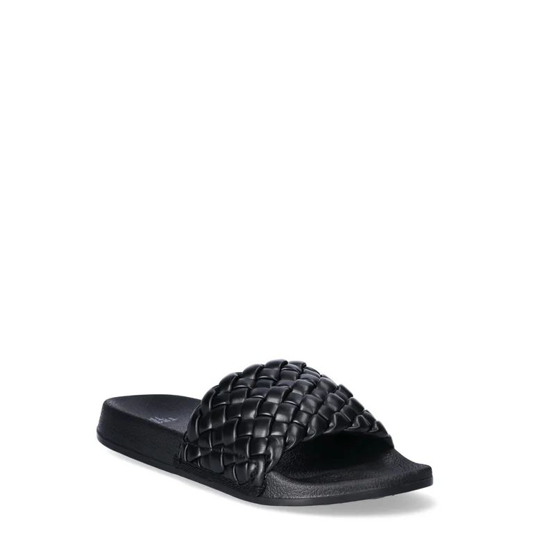 Time and Tru Women's Woven Slide Sandals - Walmart.com | Walmart (US)