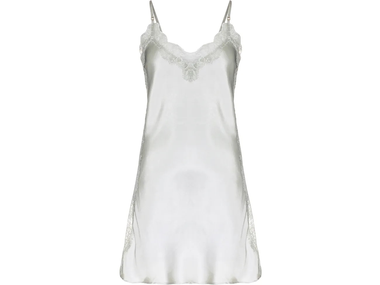 Camisola Curta Sem Manga Cetim Renda Angelina VERDE ACINZENTADO - Lingeries perfeitas para você!... | Loungerie (BR)
