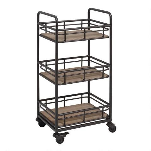 Wood and Iron Industrial Morgan Rolling Cart | World Market