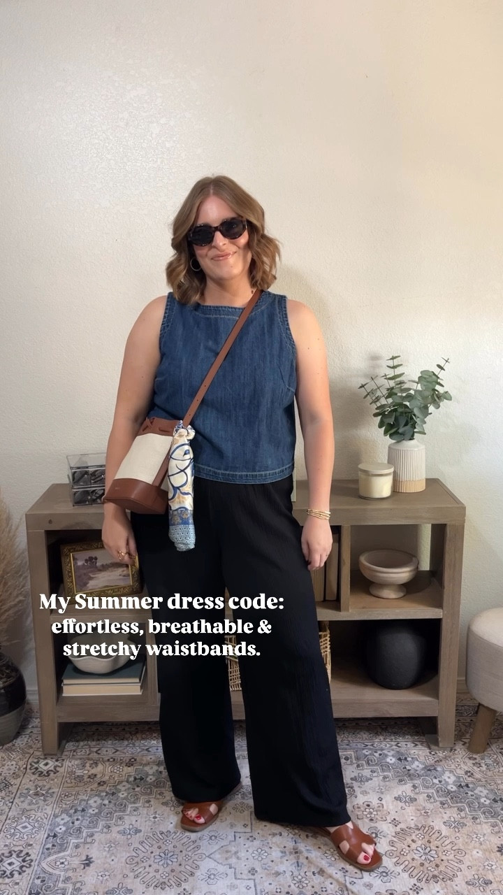 If it doesn’t stretch, flow, or breathe—it’s not getting worn. 

I used to dread getting dressed in the Summer. It was my least favorite season—too hot and too hard to feel put together. Now that I’ve defined my style and focused on what I actually feel comfortable in, it’s simple. Give me all the flowy dresses, elastic waistbands, and breezy fabrics. 

top L-limited sizes left but I found a very similar one at Gap that I linked. 
pants M (run big, I sized down one) 

#LTKMidsize #LTKStyleTip #LTKSeasonal