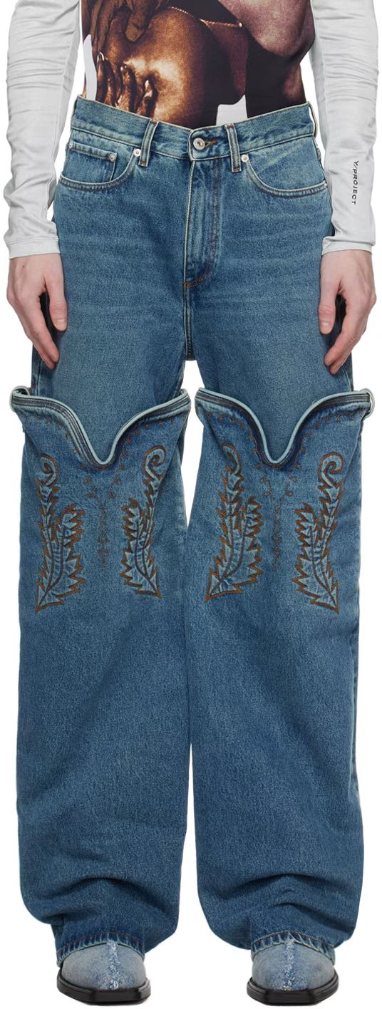 Y/Project - Blue Maxi Cowboy Jeans | SSENSE