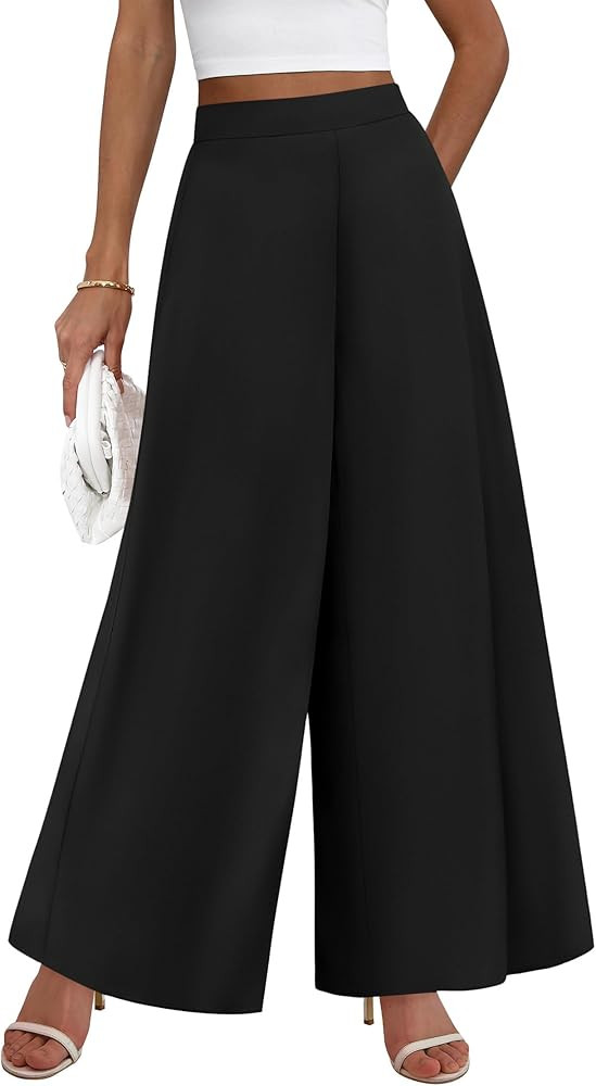 KIRUNDO Palazzo Pants for Women Dressy 2026 Spring Slacks Wide Leg High Waisted Business Casual W... | Amazon (US)