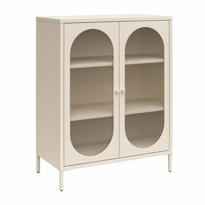 Luna 39.96'' Tall Accent Cabinet with Fluted Glass | Wayfair North America