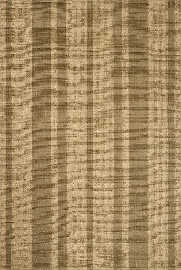 Loloi Leanne Ford Weatherstaff Collection WTS-03 Natural/Olive 7'-9" x 9'-9" Area Rug Jute, Strip... | Amazon (US)