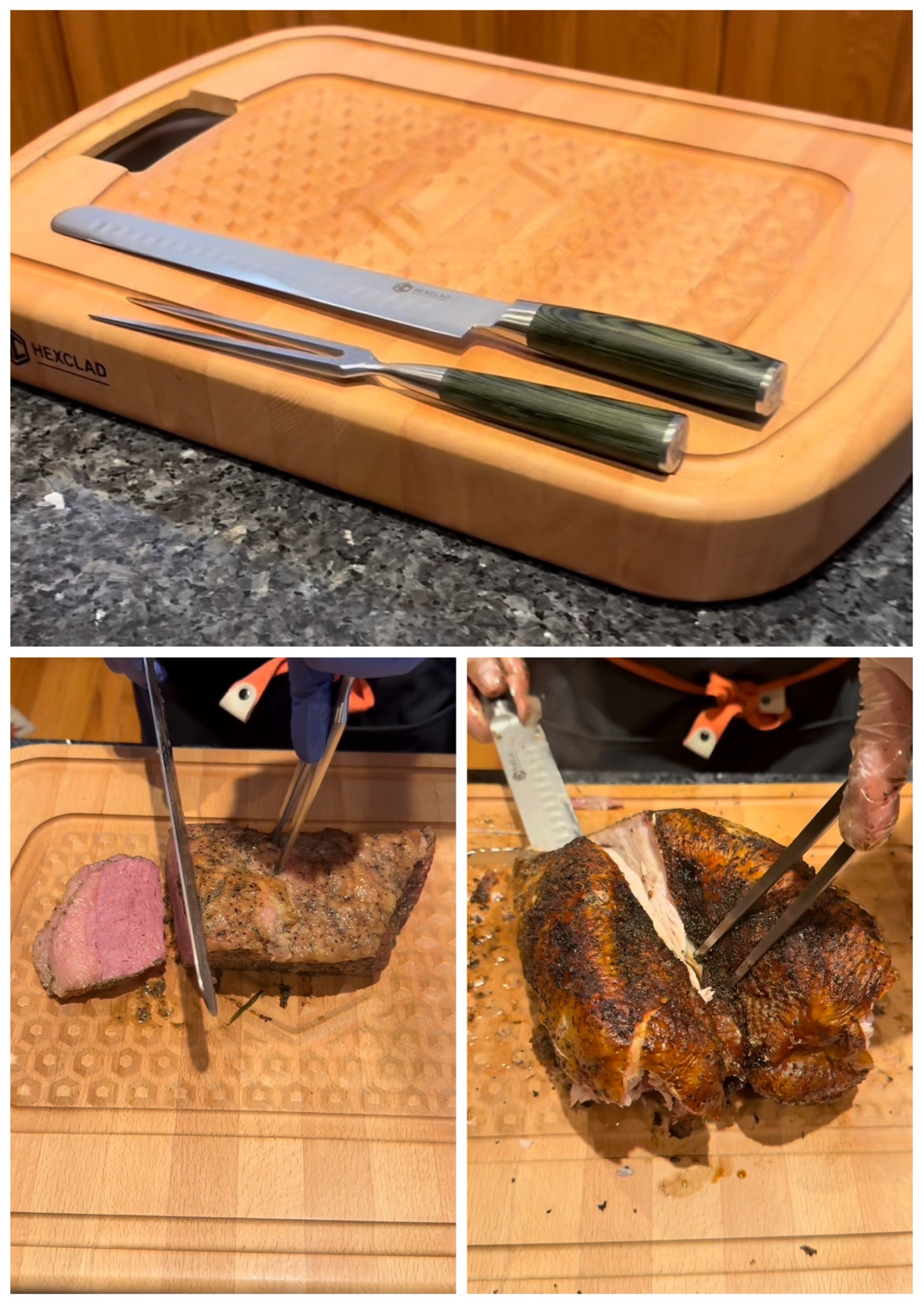 🦃✨ Don’t start your Thanksgiving cooking without the Hexclad Carving Board and Carving Set! Elevate your holiday meal prep with these essential tools designed for precision and style. The durable carving board provides a sturdy surface for slicing your perfectly roasted turkey, while the expertly crafted carving knives ensure each slice is smooth and effortless. Impress your guests with beautifully presented dishes and make your Thanksgiving feast a memorable one. Get ready to carve up some deliciousness! 🍂🍽️ #ThanksgivingPrep #Hexclad #CarvingSet #HolidayCooking #KitchenEssentials

#LTKGiftGuide #LTKHome #LTKHoliday