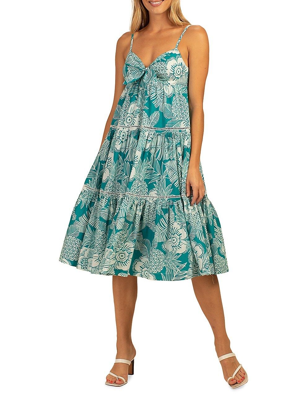 Women's Glorious Floral Cotton Dress - Tile Blue Whitewash - Size Medium - Tile Blue Whitewash - Siz | Saks Fifth Avenue