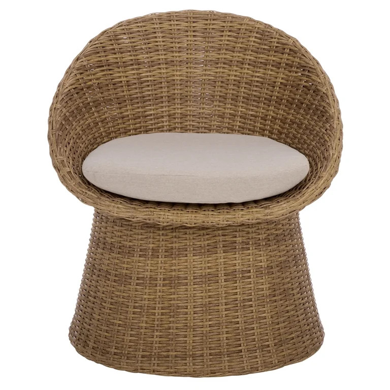 Safavieh Drew Scandinavian Metal and Rattan Barrel chair, Natural/Taupe | Walmart (US)