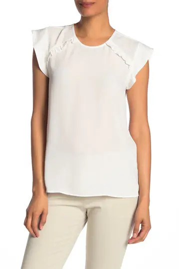 Ruffle Trim High/Low Blouse | Nordstrom Rack