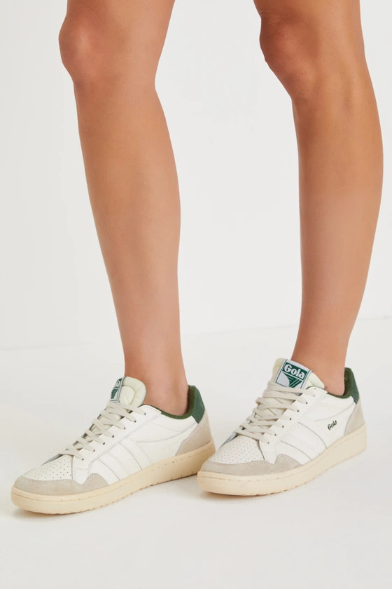 Eagle Off White and Evergreen Color Block Suede Leather Sneakers | Lulus