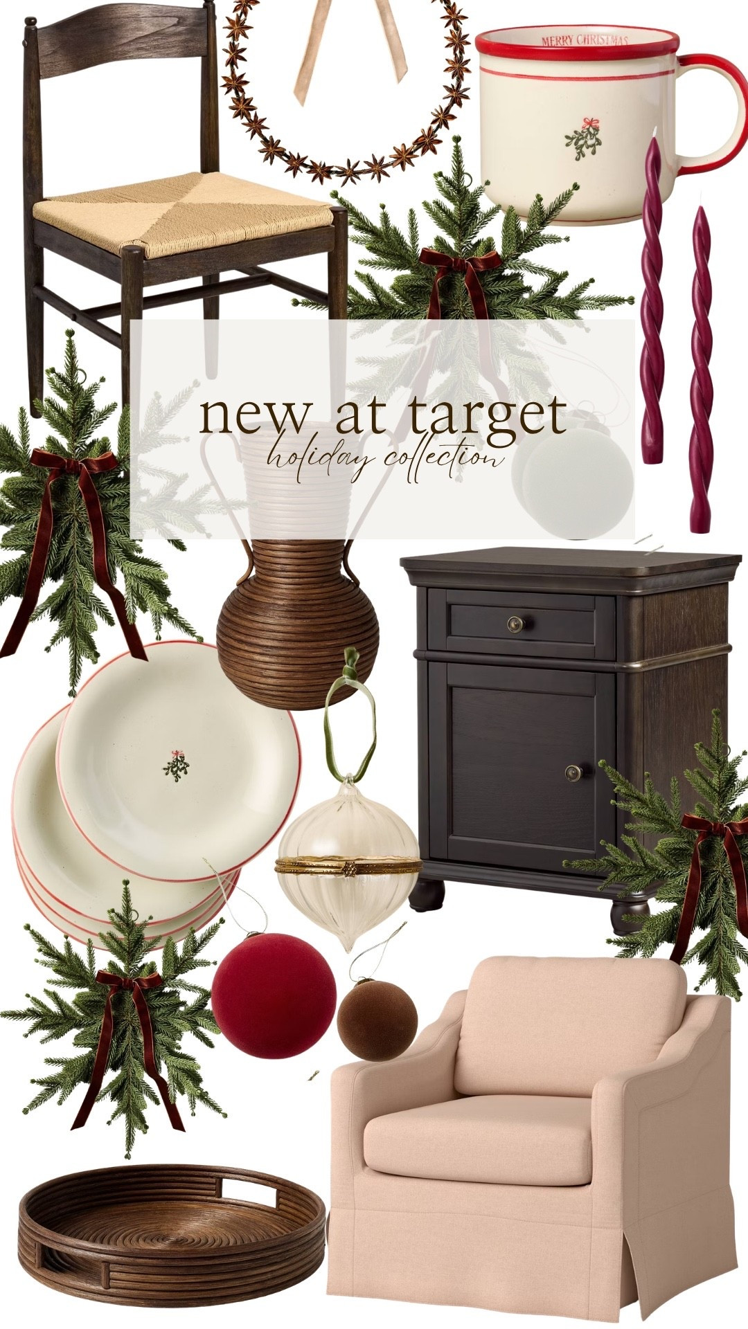 New Target Christmas decor for 2026! Sharing my favorite holiday home finds from Threshold, Threshold designed with Studio McGee, and Target. Classic Christmas decorations, vintage-inspired holiday decor, Christmas greenery, wreaths, velvet bows, ornaments, festive pillows, and timeless Christmas home accents. Shop these cozy, traditional Christmas decorating finds for less!