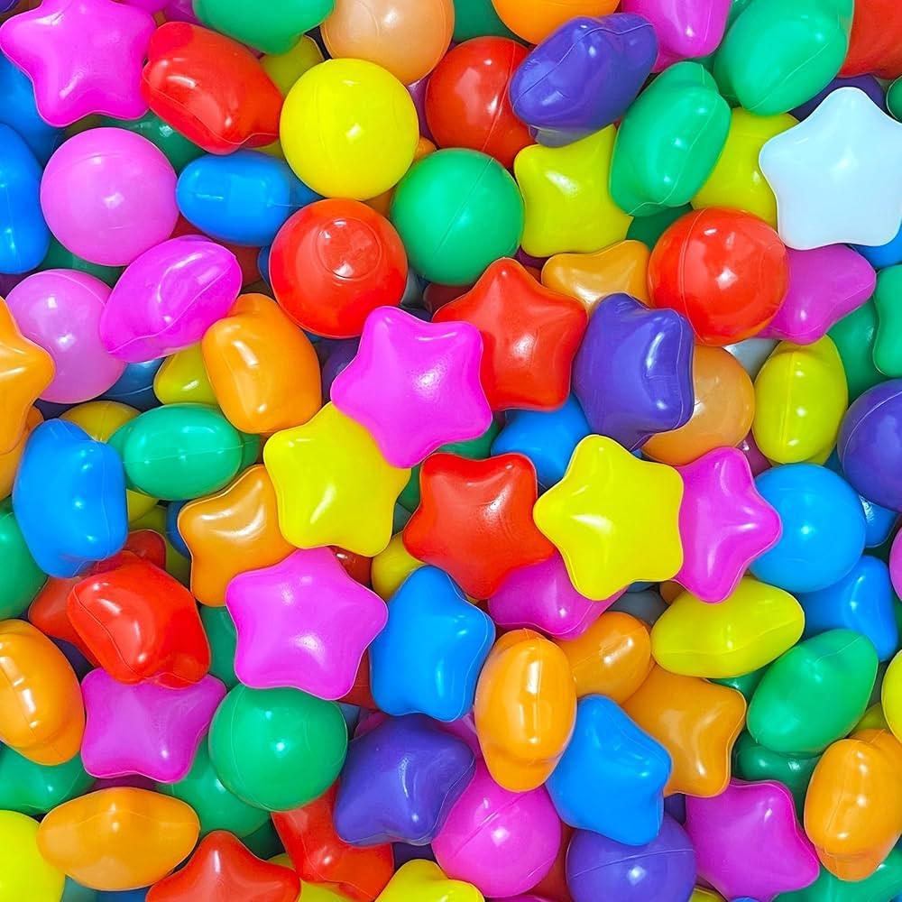 200 Count Star Ball Pit Balls for Kids, 2.2” Non-Toxic Soft Plastic, BPA & Phthalate Free, Crus... | Amazon (US)
