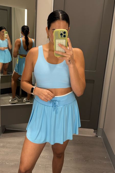 Target active wear, affordable fashion, sports mom, mini skirt, baby blue, athleisure wear, mom uniform, sports bra, gym outfits, travel outfit, vacation outfit. Fit mom 

#LTKStyleTip #LTKFitness #LTKFindsUnder50