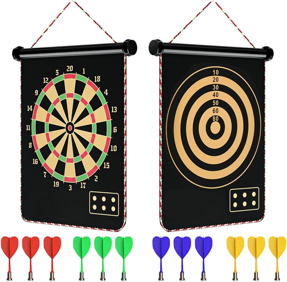 Mixi Magnetic Dart Board Outdoor Game for Kids with 12 Darts, Best Toys Gifts for Teenage Boys Gi... | Amazon (US)