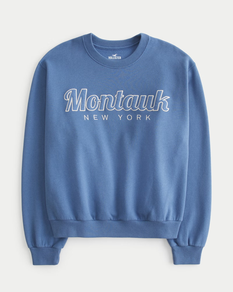 Women's Easy Montauk New York Graphic Crew Sweatshirt from Hollister | Hollister (US)