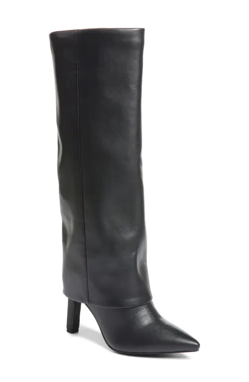 Chinese Laundry Fave Foldover Shaft Pointed Toe Knee High Boot in Black at Nordstrom, Size 9 | Nordstrom