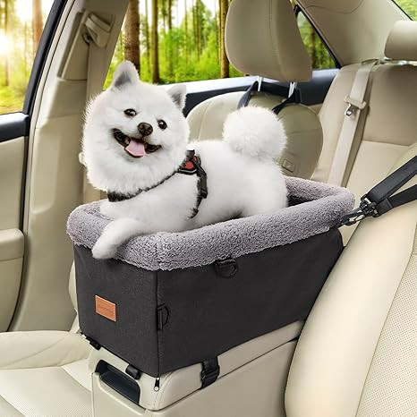 BurgeonNest Dog Carseat for Small Dog, Center Console Pet Booster Seat with Metal Frame, Upgraded... | Amazon (US)