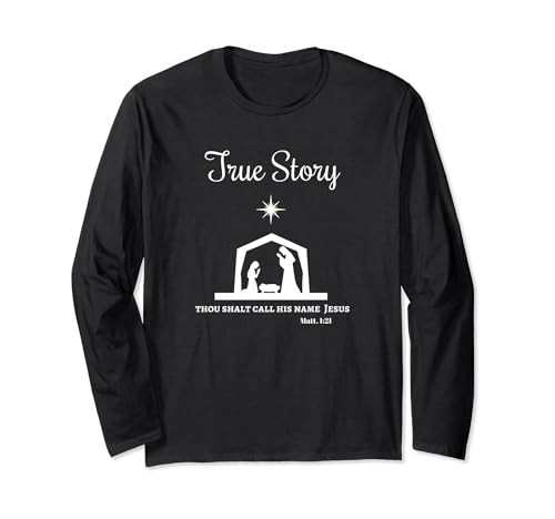 Beautiful True Story Nativity Long Sleeve Christmas T Shirt | Amazon (US)