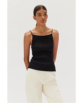 David Jones ASSEMBLY LABEL Freya High Neck Knit Tank in Black, Size 12 AU | David Jones (Australia & New Zealand)