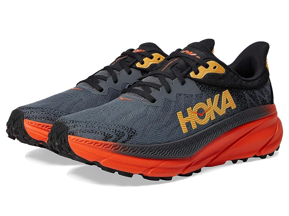 Hoka Challenger 7 Men's Shoes Castlerock/Flame : 12.5 D - Medium, Textile | Zappos