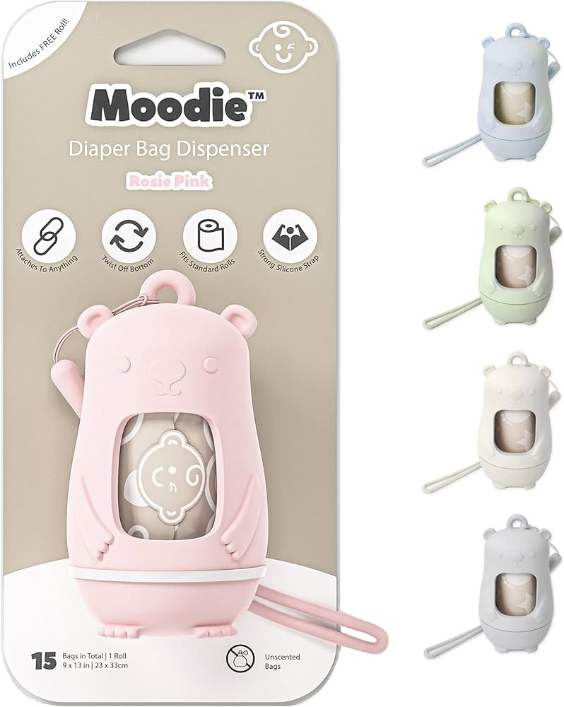 Teddy Bear Diaper Bag Dispenser | Diaper Trash Bags on the Go Dispenser w/Silicon Strap | 15 UNSC... | Amazon (US)