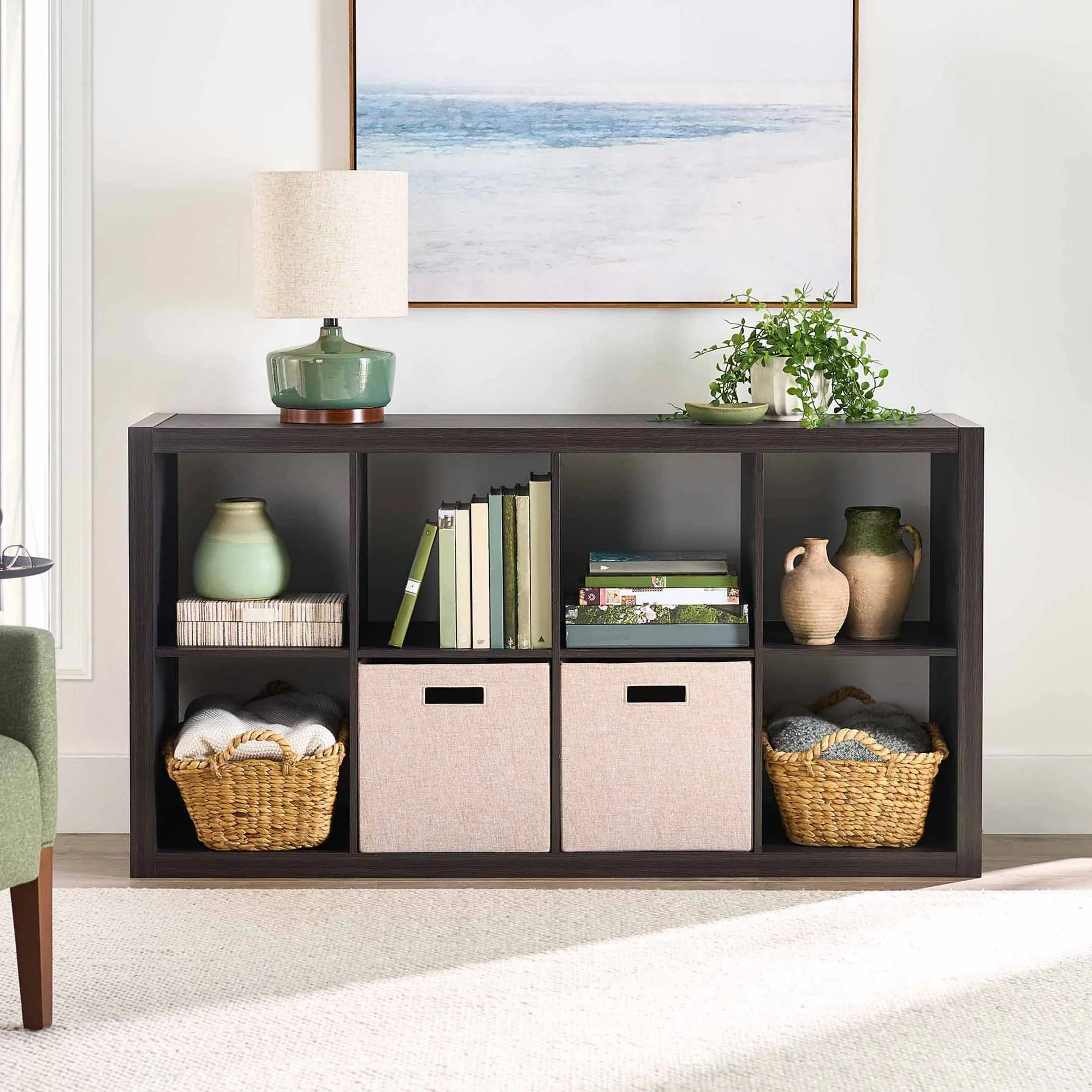 Better Homes & Gardens 8-Cube Storage Organizer, Tobacco Oak | Walmart (US)