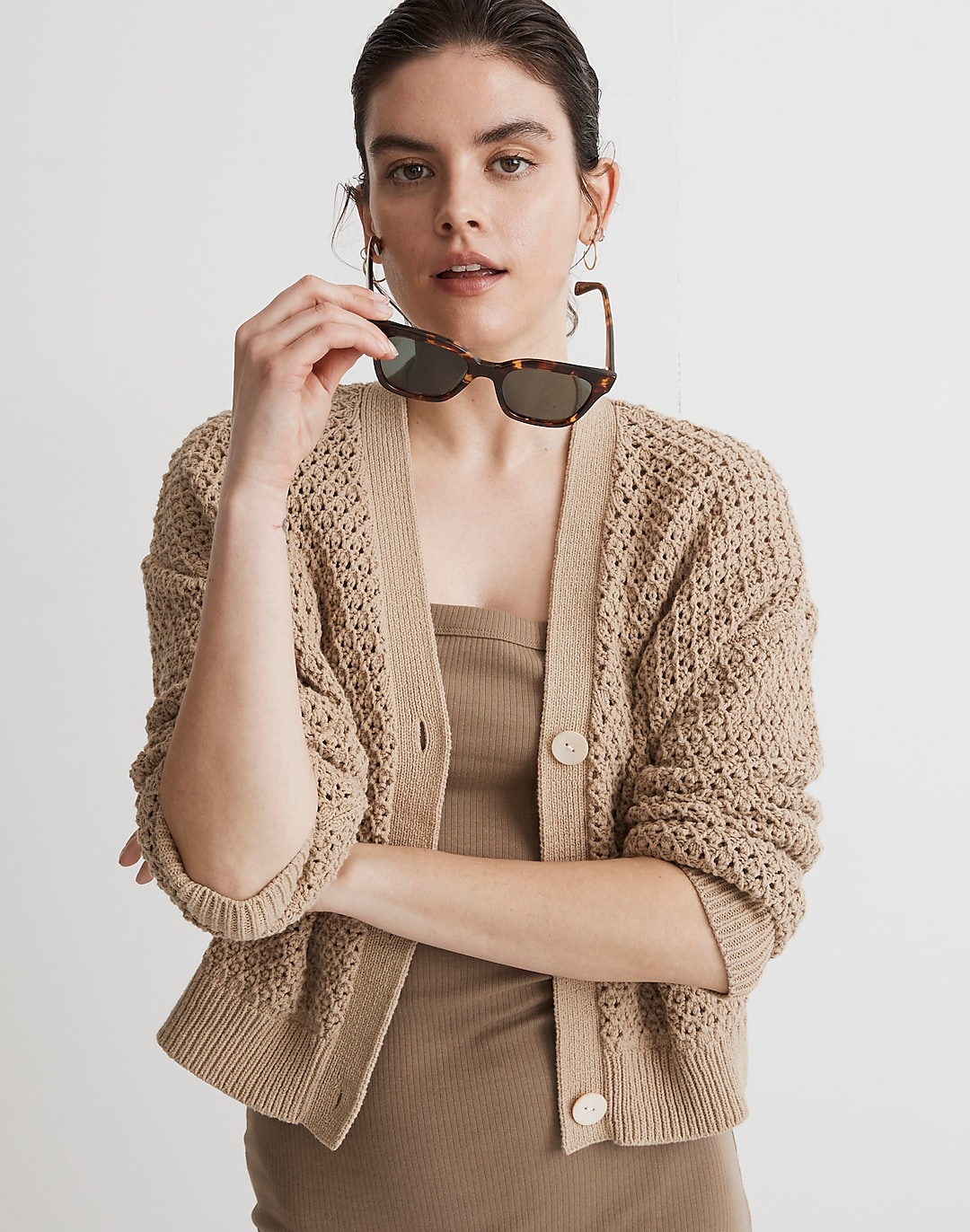 Open-Stitch Crop Cardigan Sweater | Madewell
