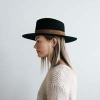 Miller Fedora - Black with Brown Band | Gigi Pip