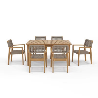 Bennett 6 - Person Rectangular Outdoor Dining Set | Wayfair North America