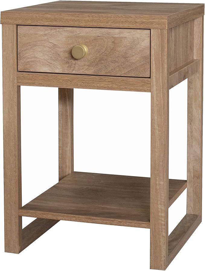Decor Therapy Hadley 23" Side Storage Drawer Accent Table, Natural Wood | Amazon (US)